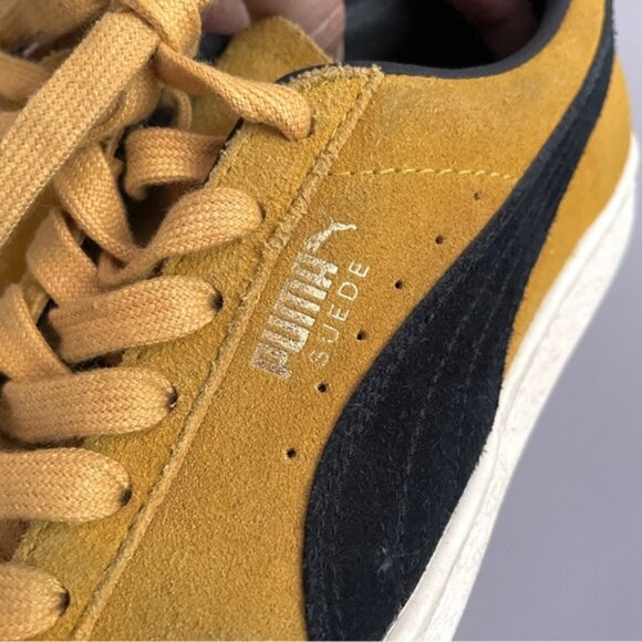 Puma Yellow Black Suede Classic Sneakers - 5.5-6US - Picture 5 of 10